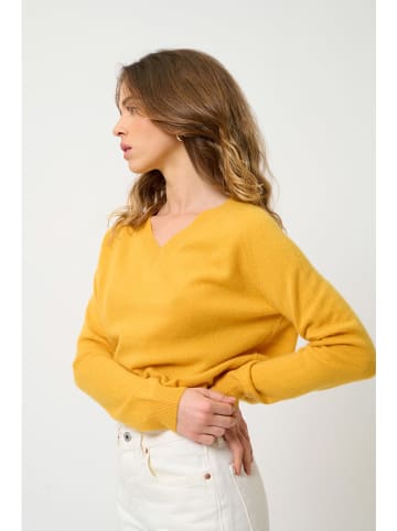 AUTHENTIC CASHMERE Kaszmirowy sweter "Savannah" w kolorze żółtym