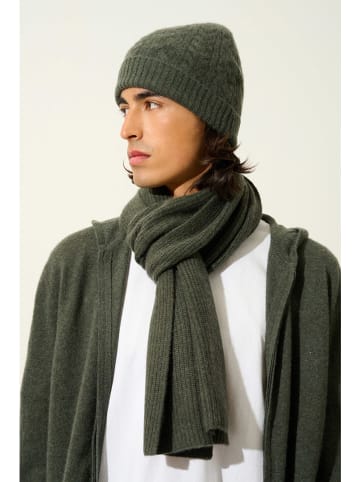 AUTHENTIC CASHMERE Kaszmirowy szal "Apolline" w kolorze khaki - 180 x 30 cm