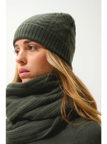 AUTHENTIC CASHMERE Kaschmir-Mütze "Scott" in Khaki