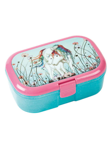 Lutz Mauder Lunchbox "Einhorn" in Türkis/ Pink - (L)16,5 x (B)10,5 x (H)6,5 cm