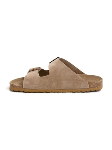 BABUNKERS Family Leder-Pantoletten in Beige