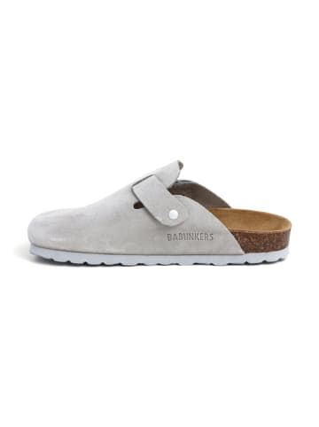 BABUNKERS Family Leren clogs grijs
