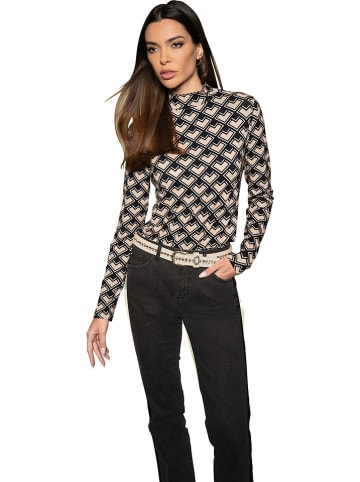 Heine Longsleeve in Schwarz/ Beige