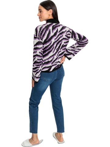 Heine Pullover in Schwarz/ Lila/ Weiß