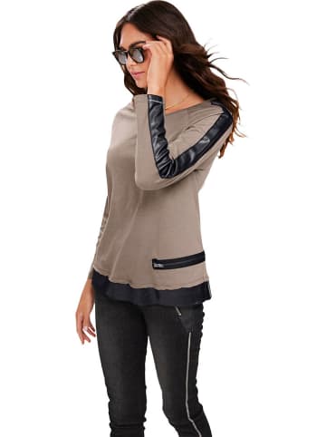 Heine Longsleeve in Braun/ Schwarz
