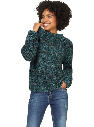 Heine Pullover in Schwarz/ Türkis