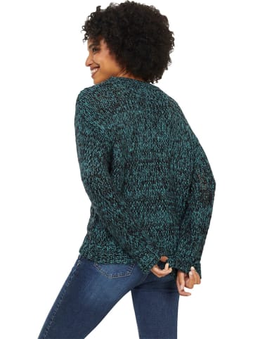 Heine Trui zwart/turquoise