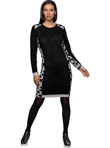 Heine Strickkleid in Schwarz/ Grau