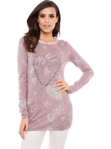 Heine Pullover in Rosa/ Grau