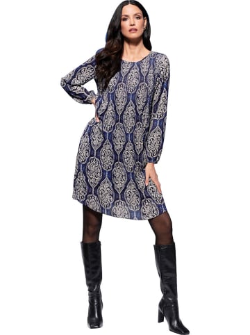 Heine Kleid in Dunkelblau/ Beige