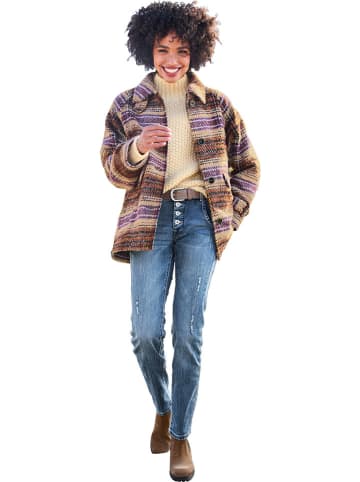 Heine Übergangsjacke in Lila/ Hellbraun/ Beige