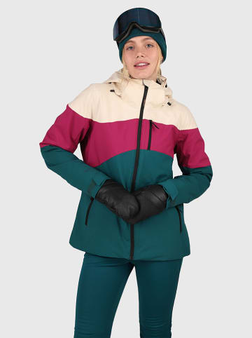 Brunotti Ski-/ Snowboardjacke "Fastonia" in Grün/ Pink/ Creme