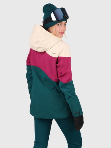 Brunotti Ski-/ Snowboardjacke "Fastonia" in Grün/ Pink/ Creme