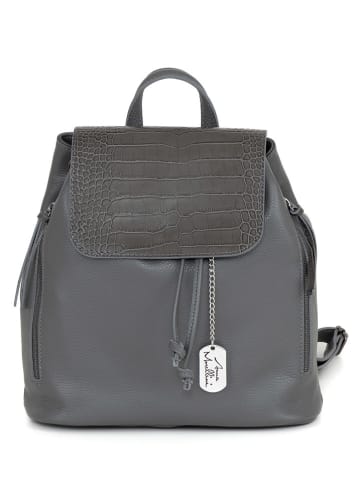 Anna Morellini Leder-Rucksack "Amedea" in Anthrazit - (B)29 x (H)32 x (T)12 cm