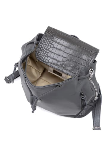 Anna Morellini Leder-Rucksack "Amedea" in Anthrazit - (B)29 x (H)32 x (T)12 cm