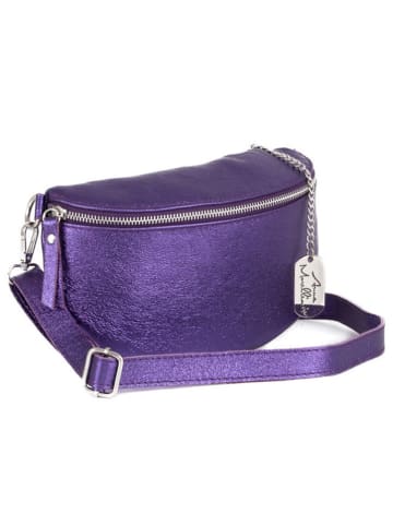Anna Morellini Leren heuptas "Azzurra" paars - (B)21 x (H)13 x (D)6 cm