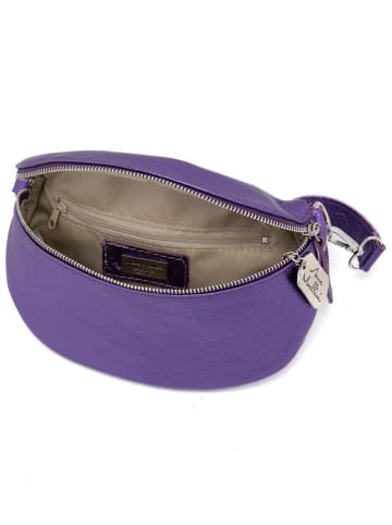 Anna Morellini Leren heuptas "Azzurra" paars - (B)21 x (H)13 x (D)6 cm