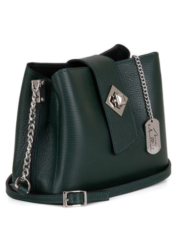 Anna Morellini Leren schoudertas "Elianna" donkergroen - (B)22 x (H)19 x (D)10 cm