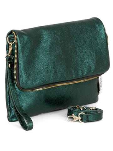 Anna Morellini Leren clutch "Giustina" groen - (B)28 x (H)20 x (D)2 cm
