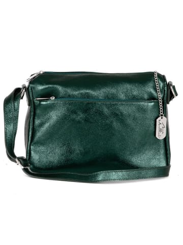 Anna Morellini Leder-Umhängetasche "Amaletta" in Grün - (B)29 x (H)23 x (T)12 cm