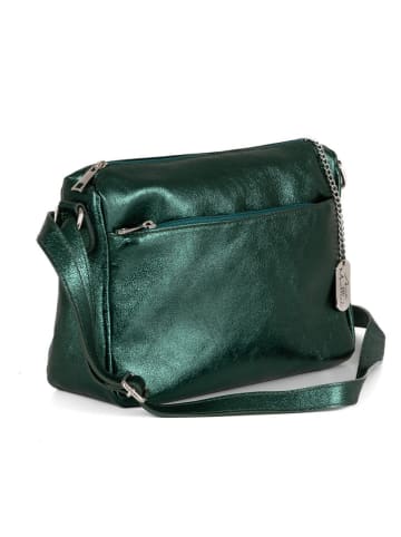 Anna Morellini Leder-Umhängetasche "Amaletta" in Grün - (B)29 x (H)23 x (T)12 cm