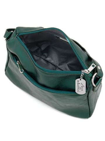 Anna Morellini Leder-Umhängetasche "Amaletta" in Grün - (B)29 x (H)23 x (T)12 cm