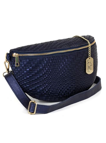 Anna Morellini Leren heuptas "Rufina" donkerblauw - (B)30 x (H)18 x (D)9 cm