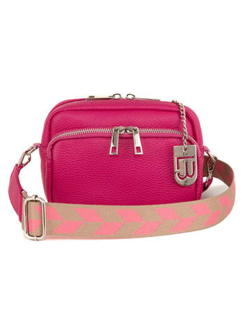 Lucca Baldi Leder-Umhängetasche "Feltre" in Pink - (B)19 x (H)15 x (T)7 cm