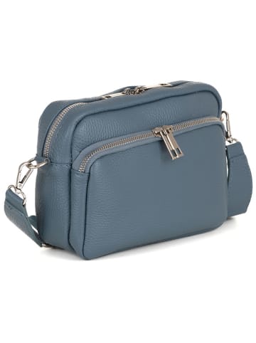 Lucca Baldi Leren schoudertas "Feltre" lichtblauw - (B)19 x (H)15 x (D)7 cm