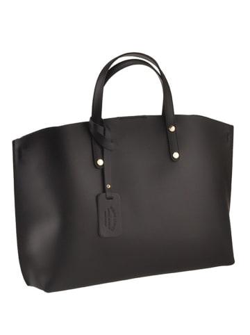 Mila Blu Leren handtas "Castagno" zwart - (B)48 x (H)30 x (D)12 cm