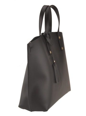 Mila Blu Leren handtas "Castagno" zwart - (B)48 x (H)30 x (D)12 cm
