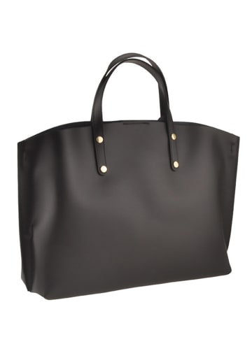 Mila Blu Leren handtas "Castagno" zwart - (B)48 x (H)30 x (D)12 cm