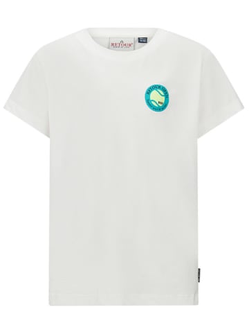 Retour Shirt "Ves" in Weiß/ Türkis/ Beige