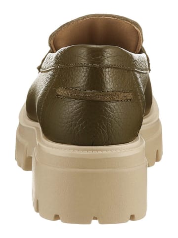 Heine Skórzane mokasyny w kolorze khaki