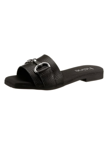 Heine Leder-Patoletten in Schwarz