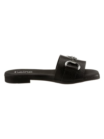 Heine Leren slippers zwart