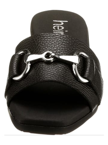 Heine Leren slippers zwart