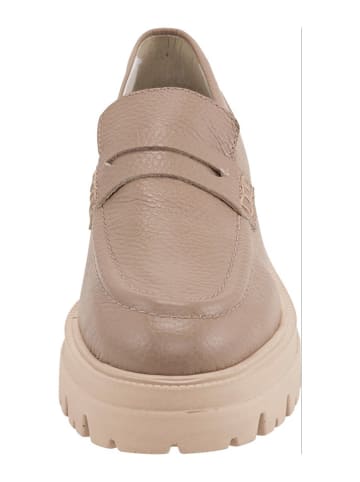 Heine Leren mocassins lichtbruin