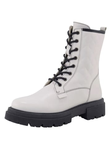 Heine Leder-Stiefeletten in Schwarz/ Weiß