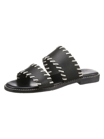 Heine Leren slippers zwart