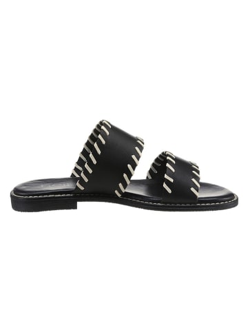 Heine Leren slippers zwart