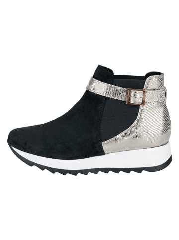 Heine Leder-Boots in Schwarz/ Grau