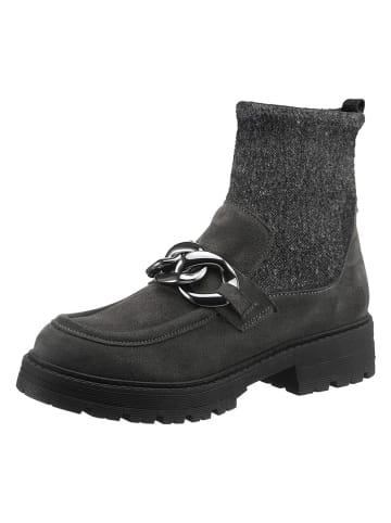 Heine Leder-Stiefeletten in Anthrazit