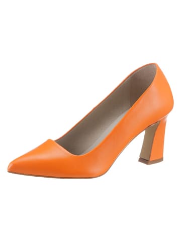 Heine Leren pumps oranje