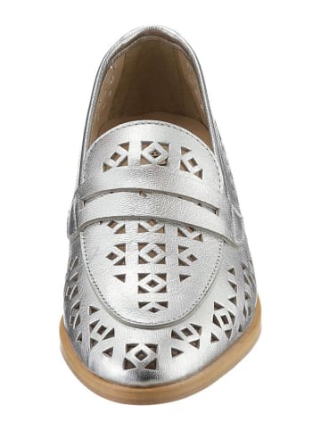 Heine Leren mocassins grijs