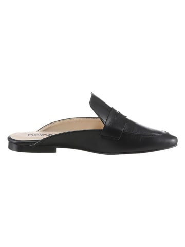 Heine Leren slippers zwart