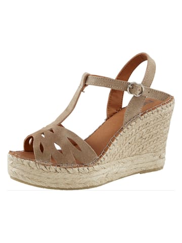 Heine Leren haksandalen beige/bruin