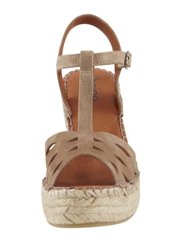 Heine Leder-Sandaletten in Beige/ Braun