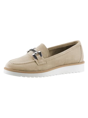 Heine Leren mocassins beige