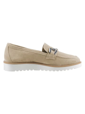 Heine Leren mocassins beige